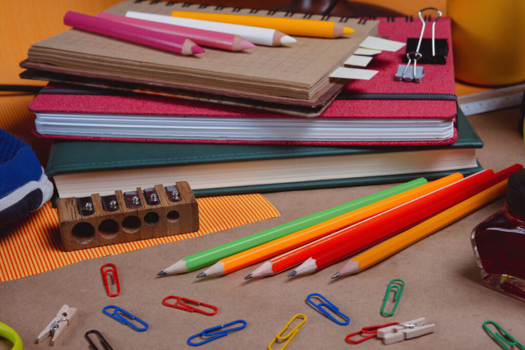 material escolar para a volta às aulas 