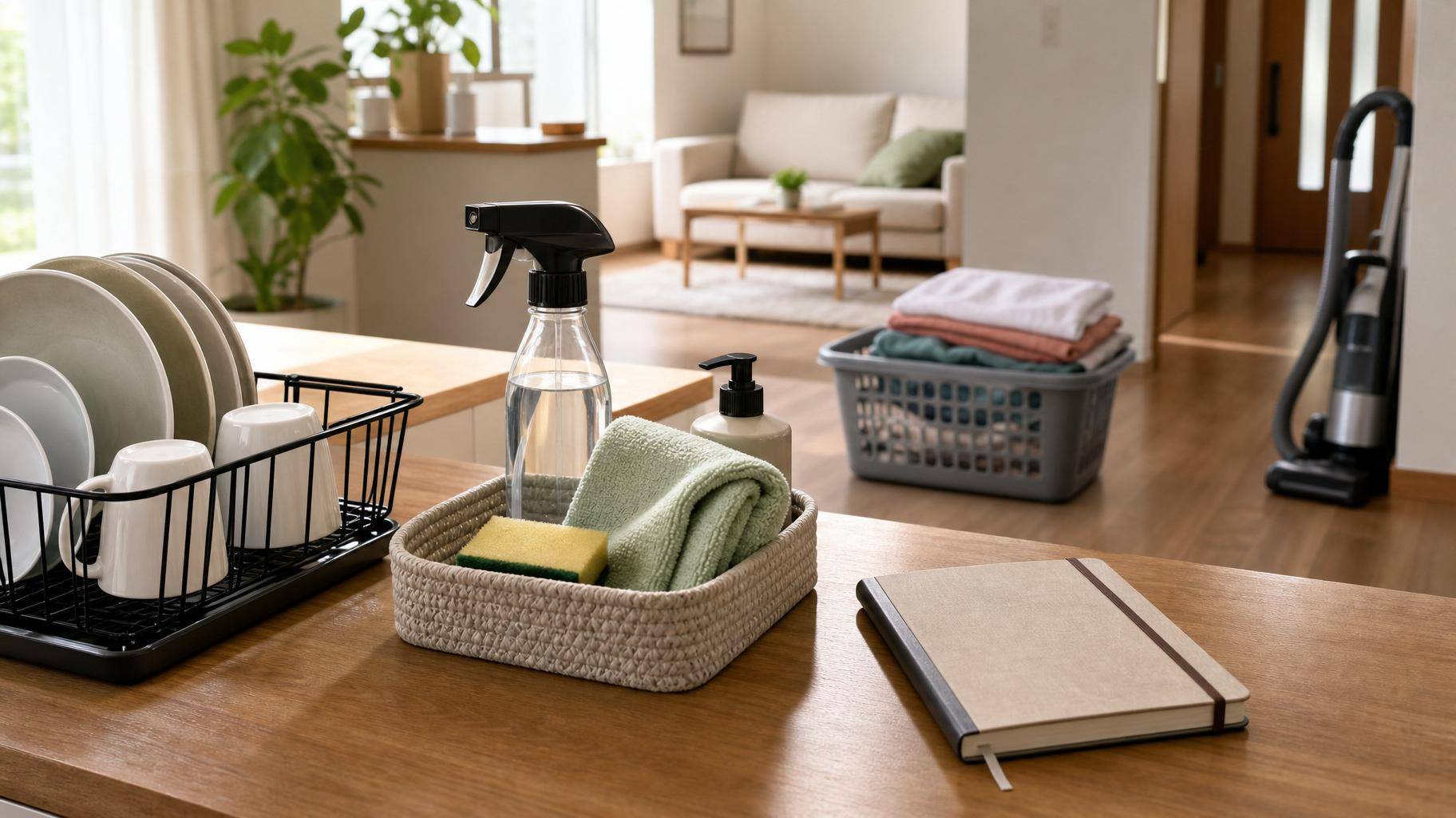 organização da casa, produtos de limpeza