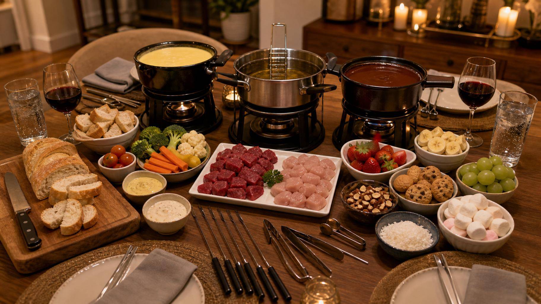 Fondue em casa é o charme do inverno.